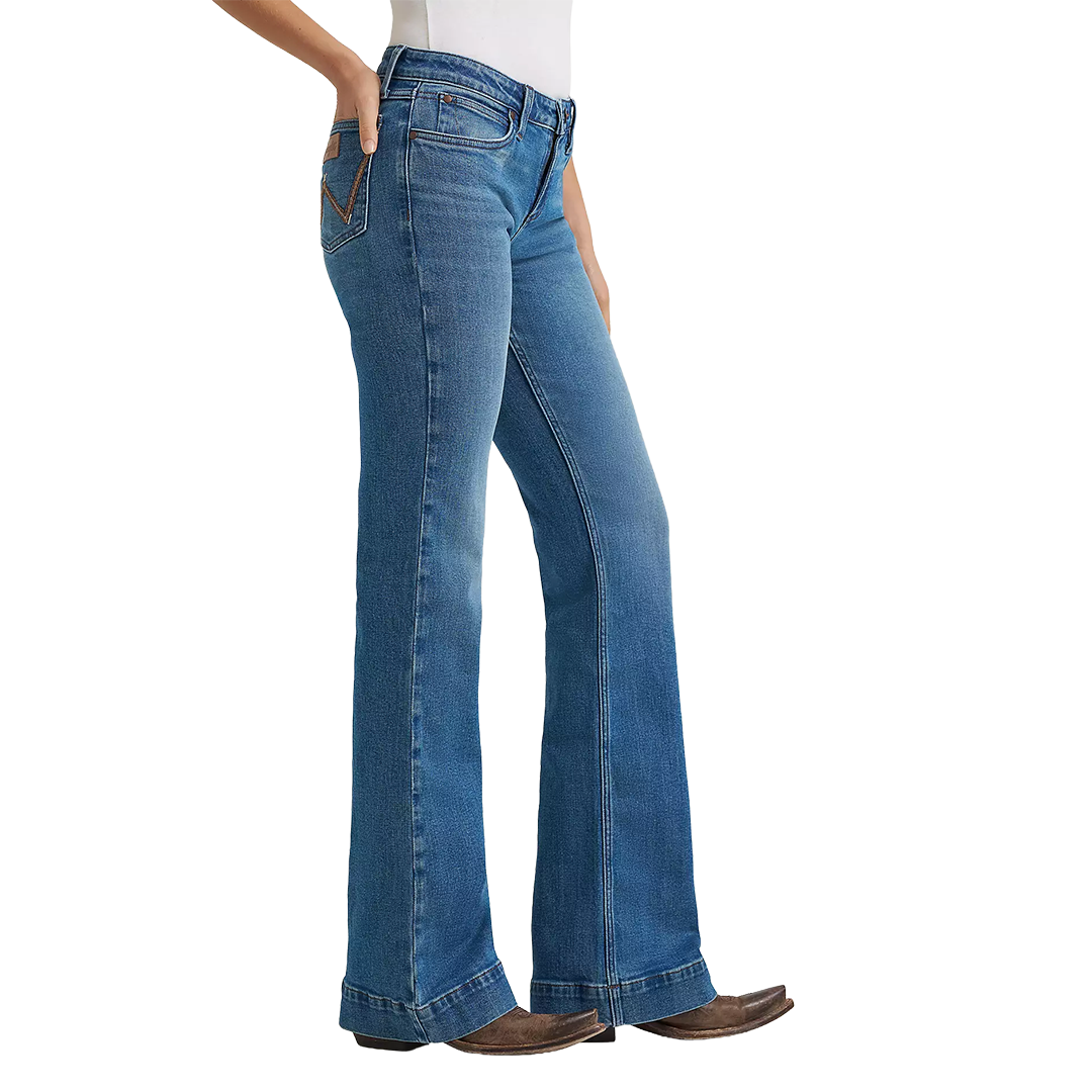 Jean Wrangler pour femme, coupe cowboy, taille haute