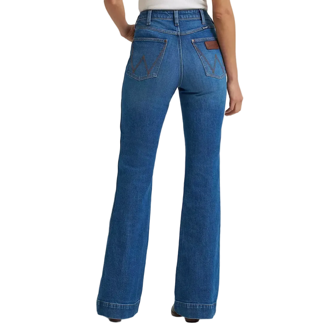 Jean Wrangler pour femme, coupe cowboy, taille haute