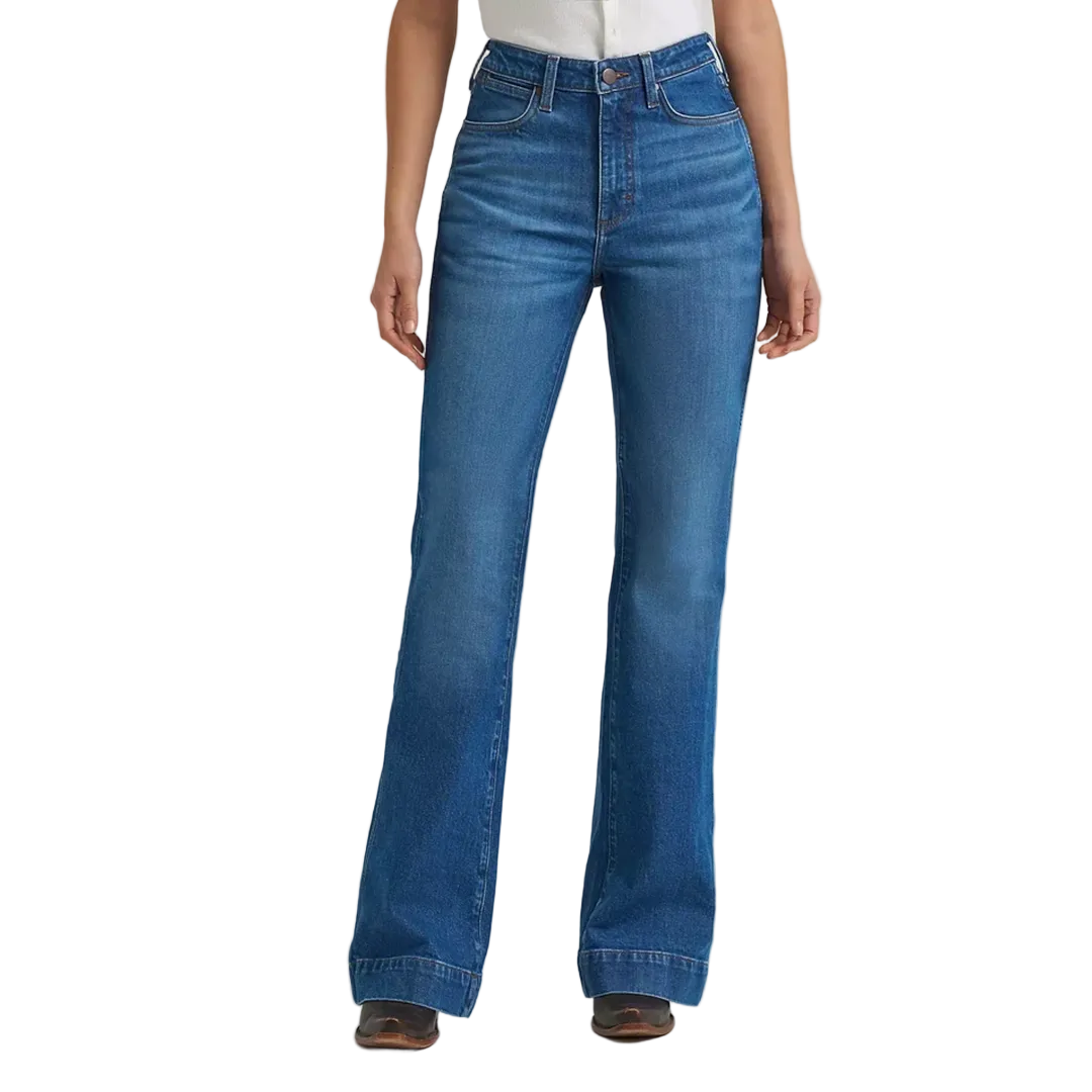 Jean Wrangler pour femme, coupe cowboy, taille haute