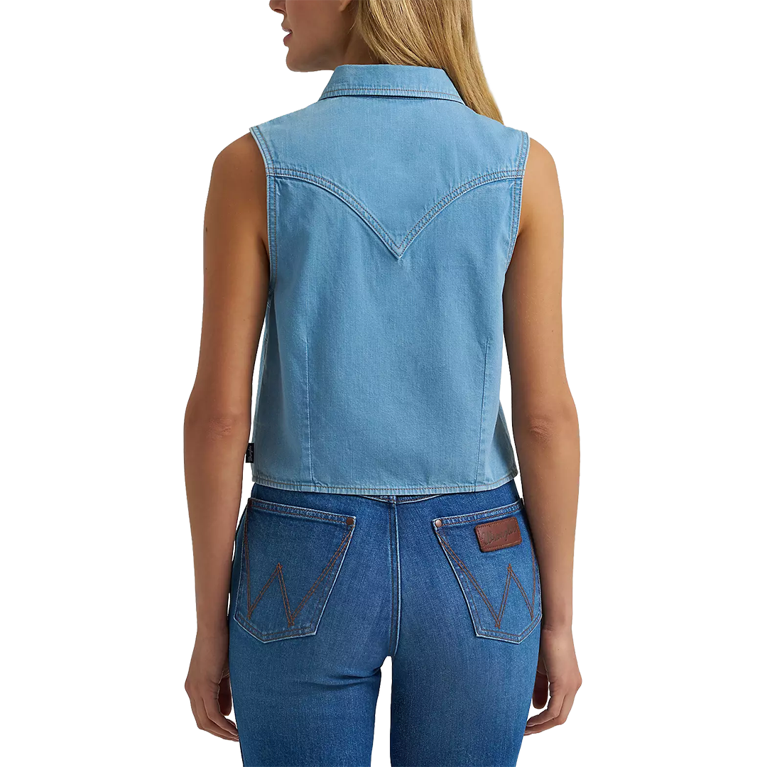 Chemise à boutons-pression en jean brodée Selle Wrangler pour femme