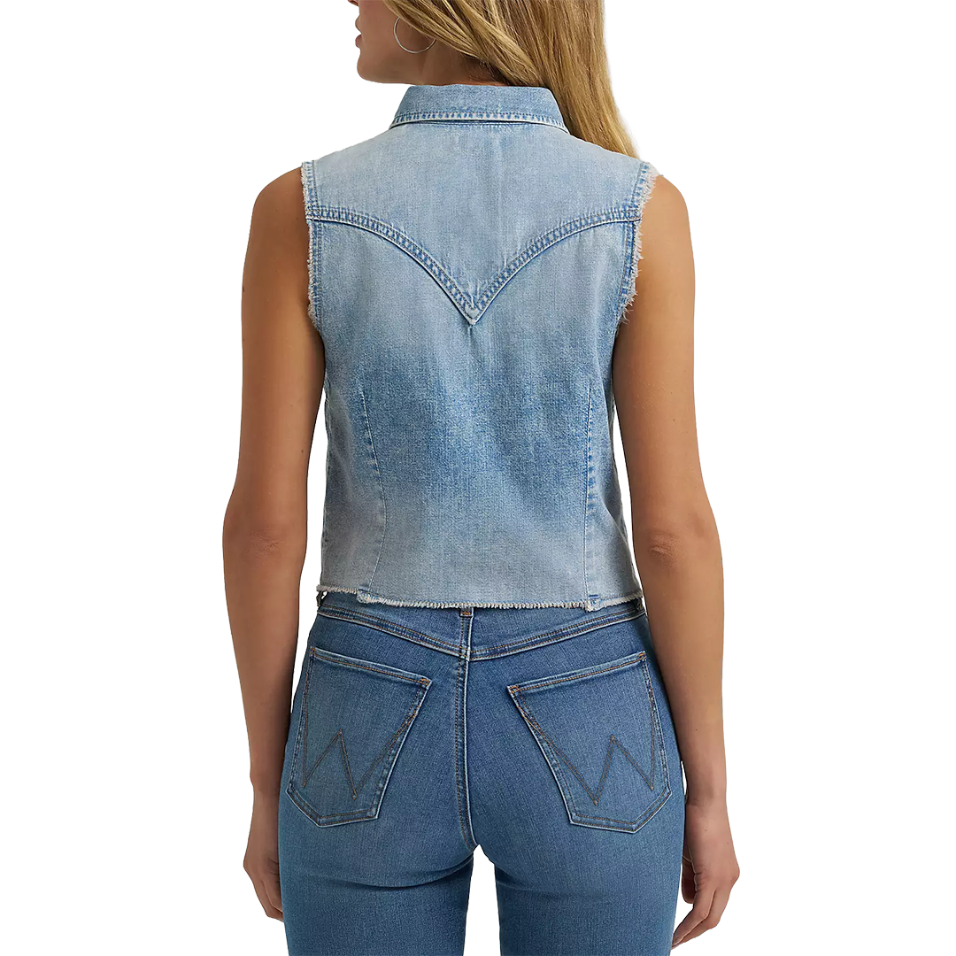 Gilet en jean emblématique Wrangler pour femme
