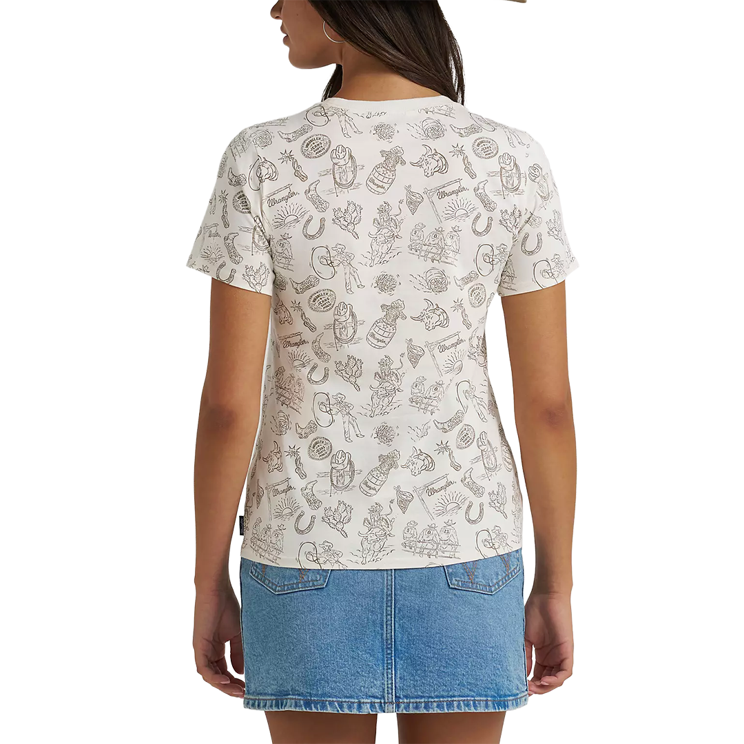 Wrangler Women's All Over Print Slim T-Shirt