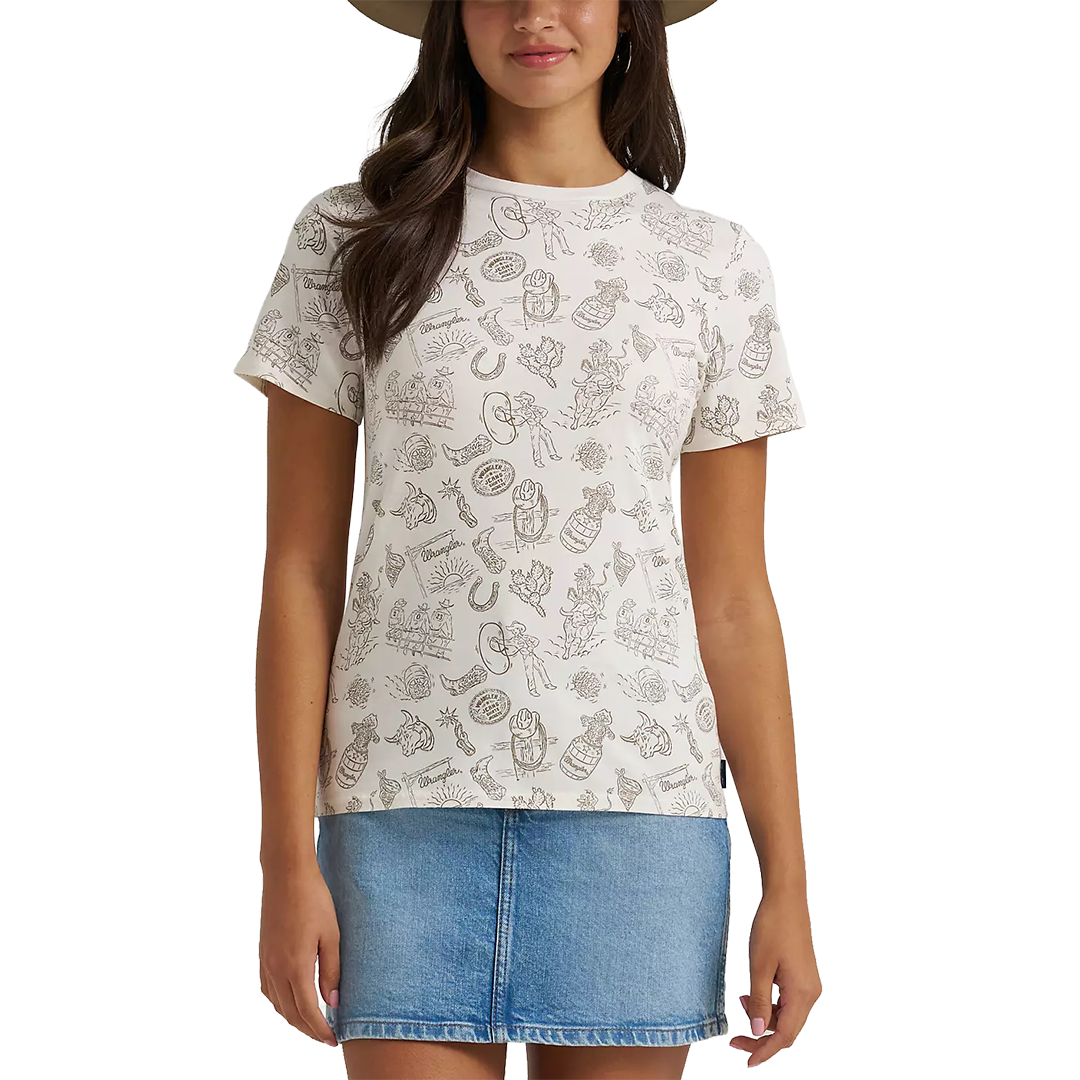 Wrangler Women's All Over Print Slim T-Shirt