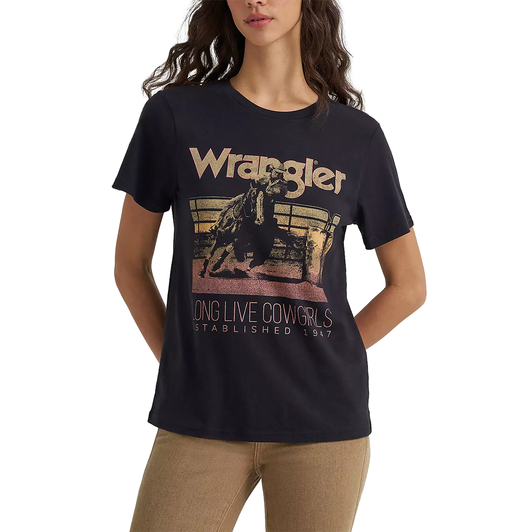 Wrangler Women's Fearless Cowgirl Reg Fit Graphic Tee