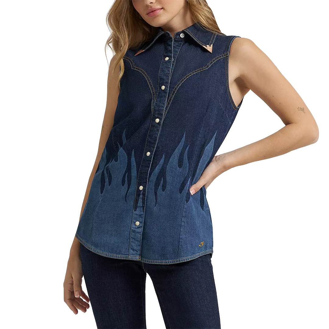 Wrangler Women's Lainey Wilson Sleeveless Snap Shirt