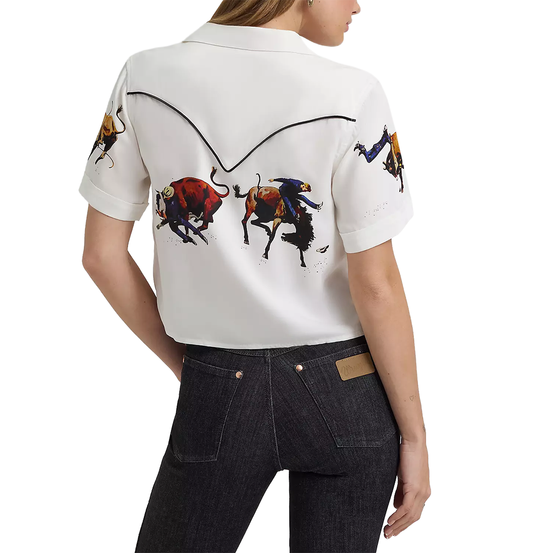 Wrangler Women's Lainey Wilson Camp Short Sleeve Button Shirt