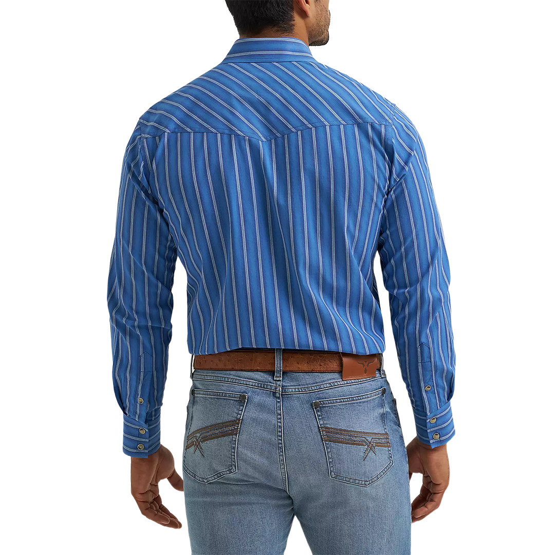 Chemise à manches longues boutonnée à imprimé diamant rétro de qualité supérieure Wrangler pour homme