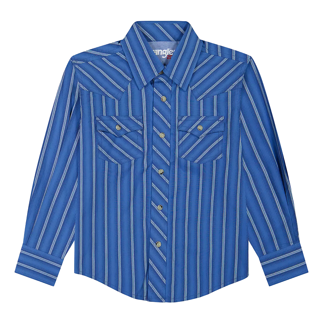 Wrangler Boys' 20X Advanced Comfort Western Long Sleeve Snap Shirt