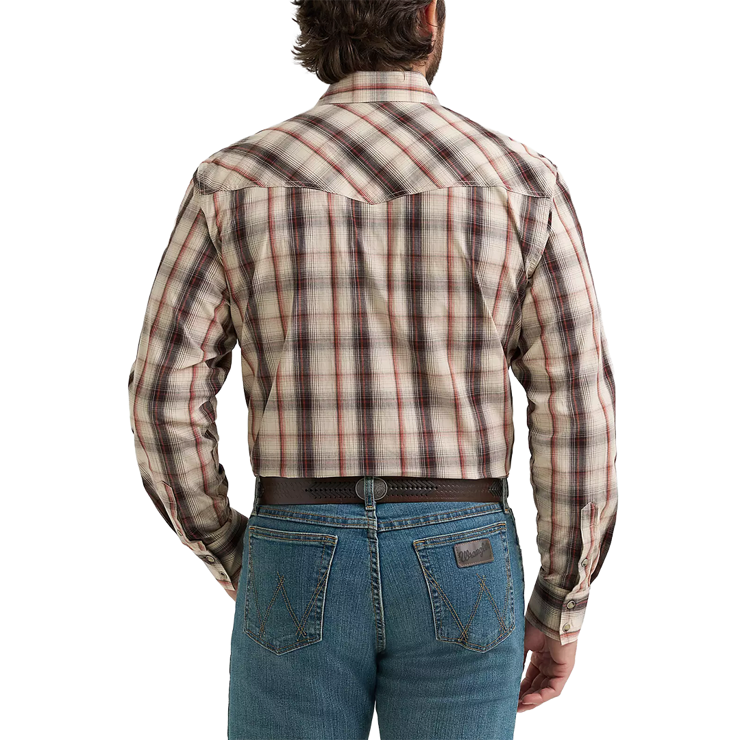 Chemise à manches longues boutonnée à motif écossais Wrangler Rétro Premium pour homme
