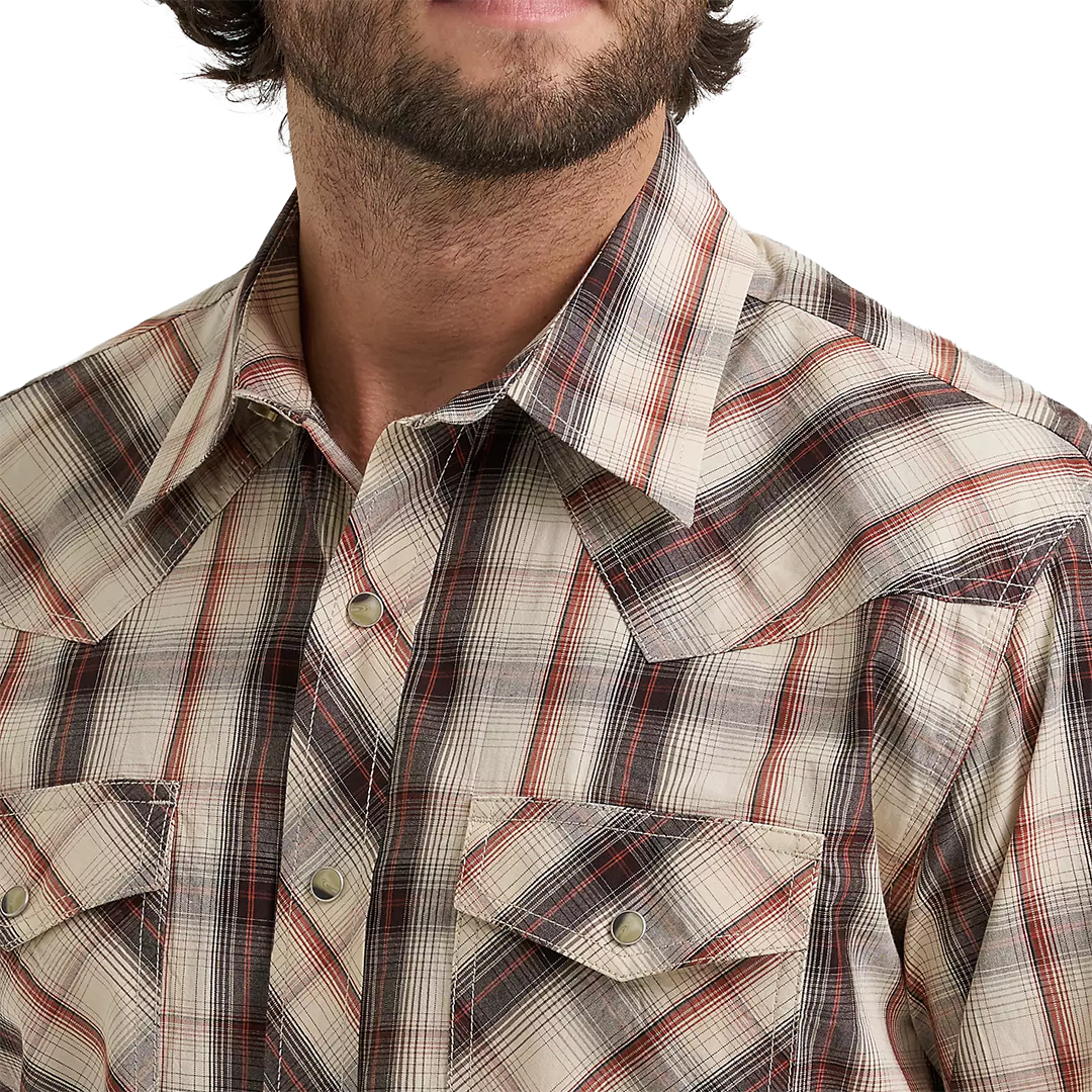 Chemise à manches longues boutonnée à motif écossais Wrangler Rétro Premium pour homme
