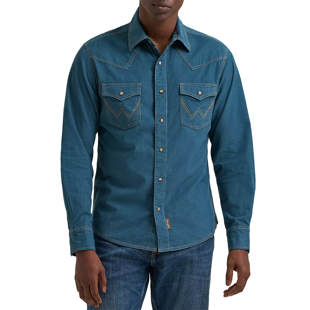 Wrangler Men's Retro Premium Corduroy Long Sleeve Snap Shirt