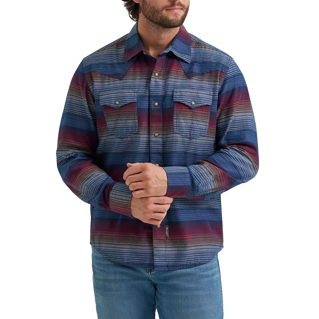 Wrangler Men's Retro Premium Western Long Sleeve Snap Shirt
