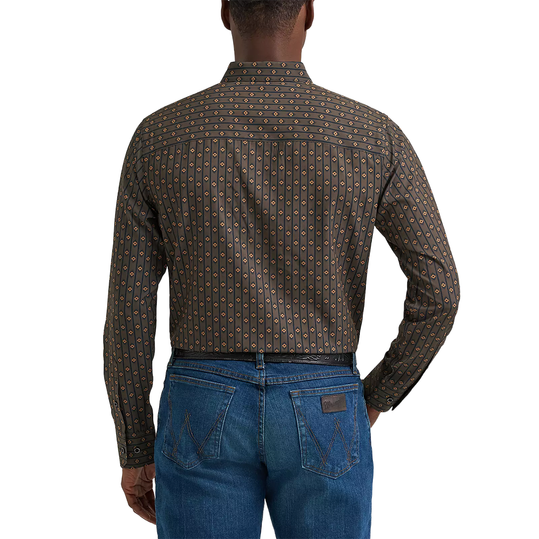 Chemise à manches longues boutonnée à motif écossais Wrangler Rétro Premium pour homme