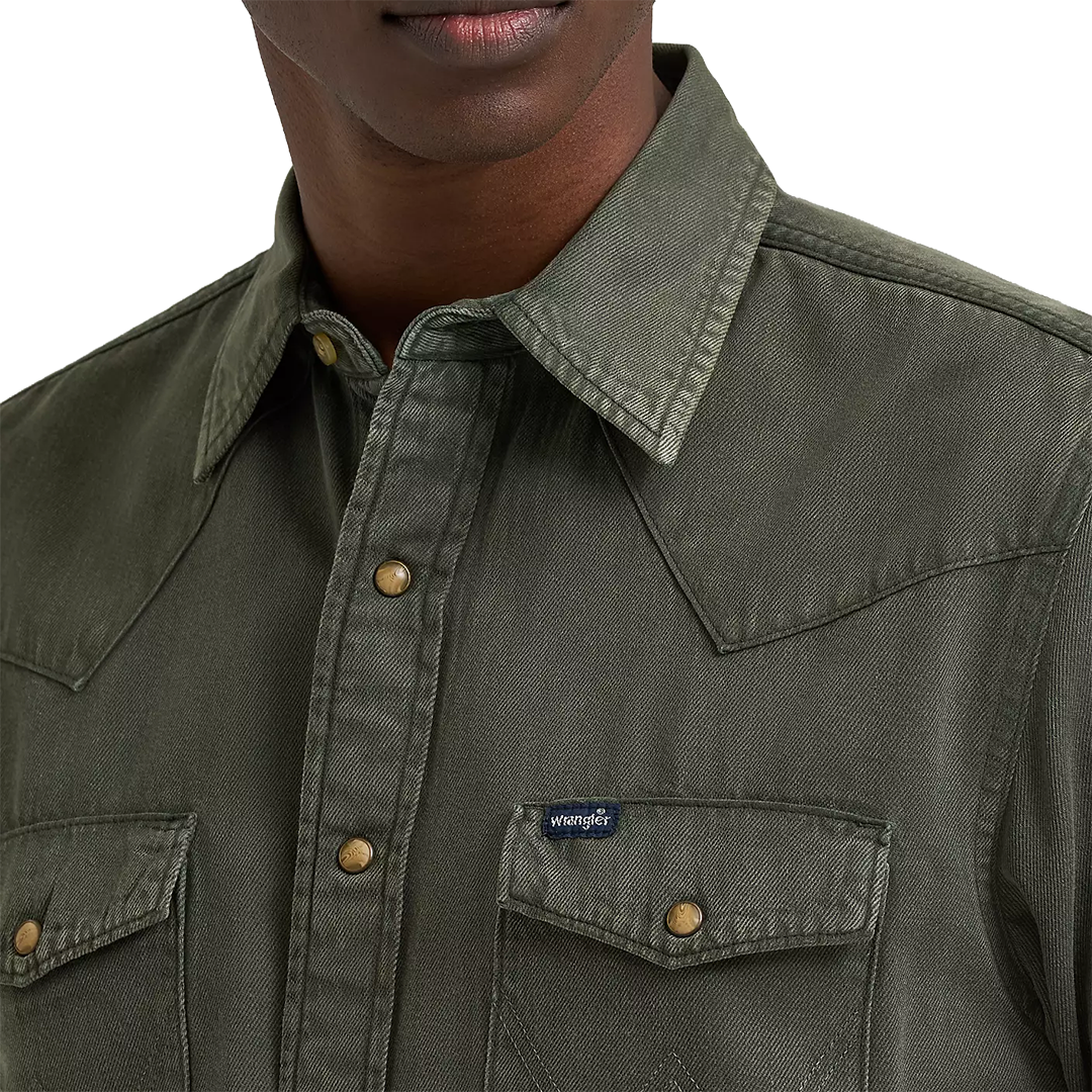 Chemise à manches longues boutonnée à motif écossais Wrangler Rétro Premium pour homme