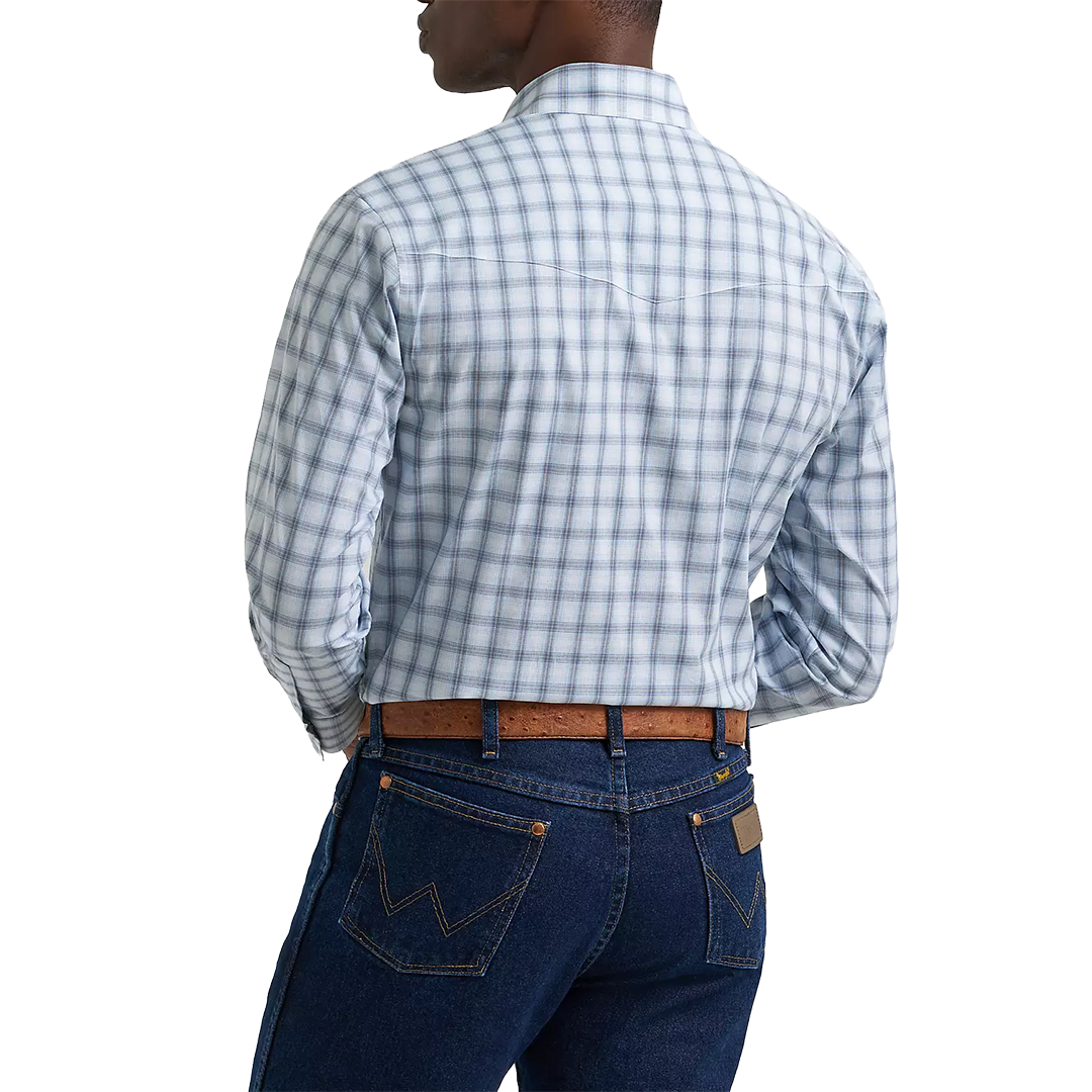 Chemise à manches longues boutonnée à imprimé diamant rétro de qualité supérieure Wrangler pour homme