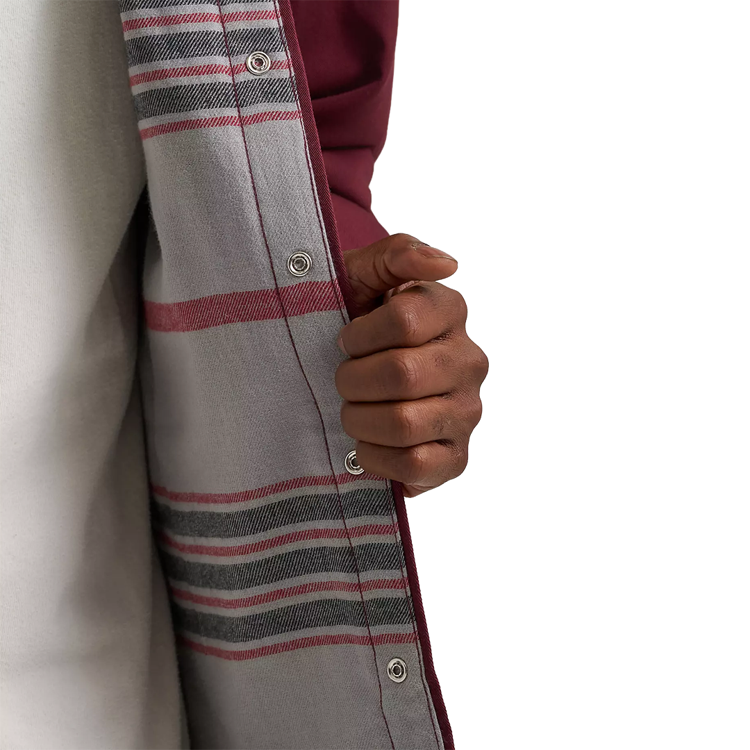 Wrangler Men's Flannel Lined Solid Long Sleeve Snap Work  Shirt