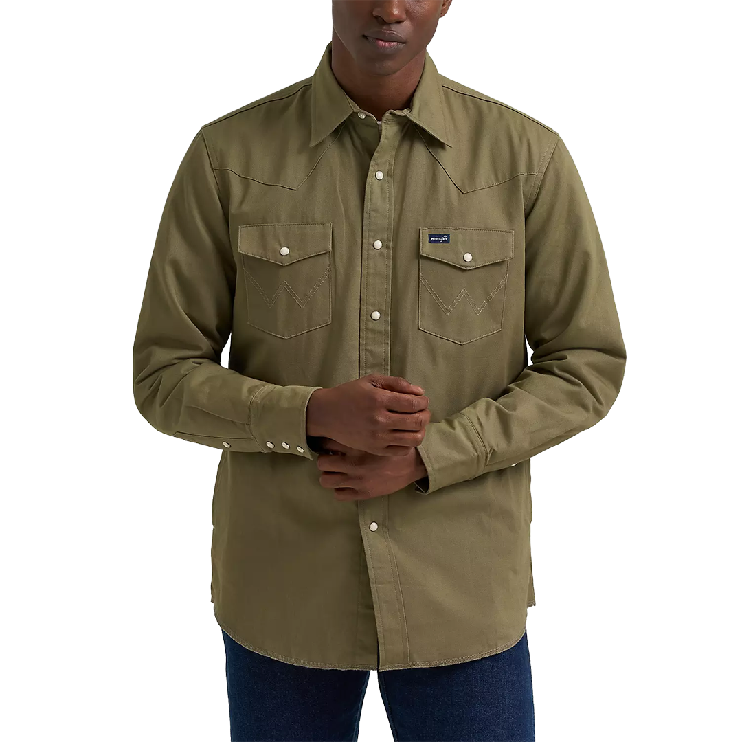 Chemise à manches longues boutonnée à motif écossais Wrangler Rétro Premium pour homme