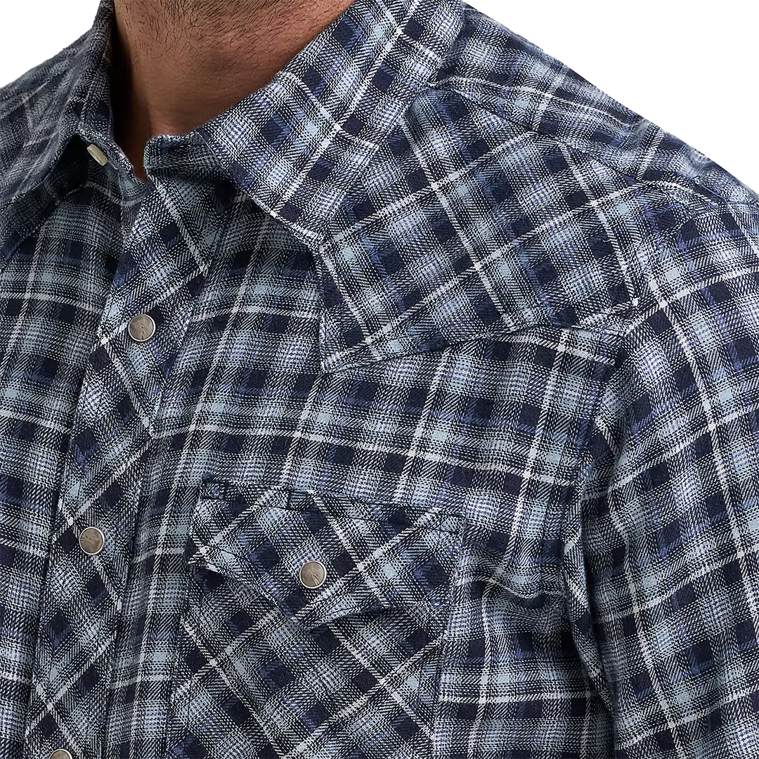 Chemise à manches longues boutonnée à motif écossais Wrangler Rétro Premium pour homme