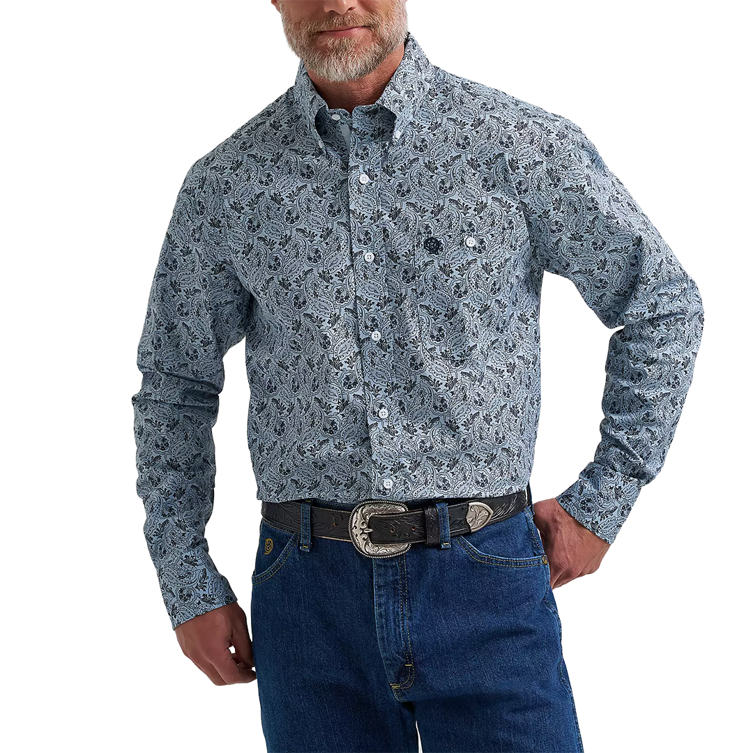 Chemise à manches longues boutonnée à motif écossais Wrangler Rétro Premium pour homme