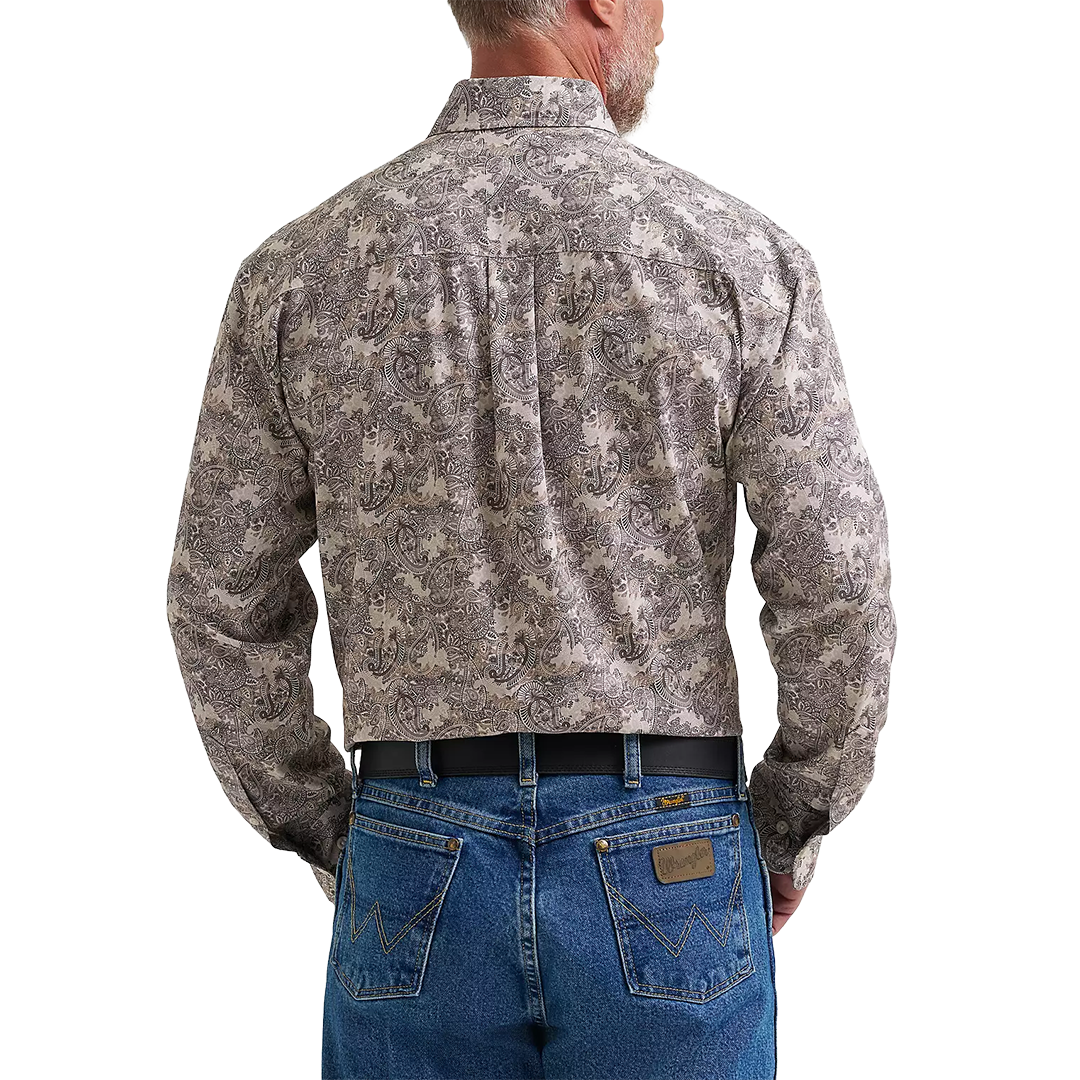 Wrangler Men's George Strait Paisley Printed Long Sleeve Button Shirt