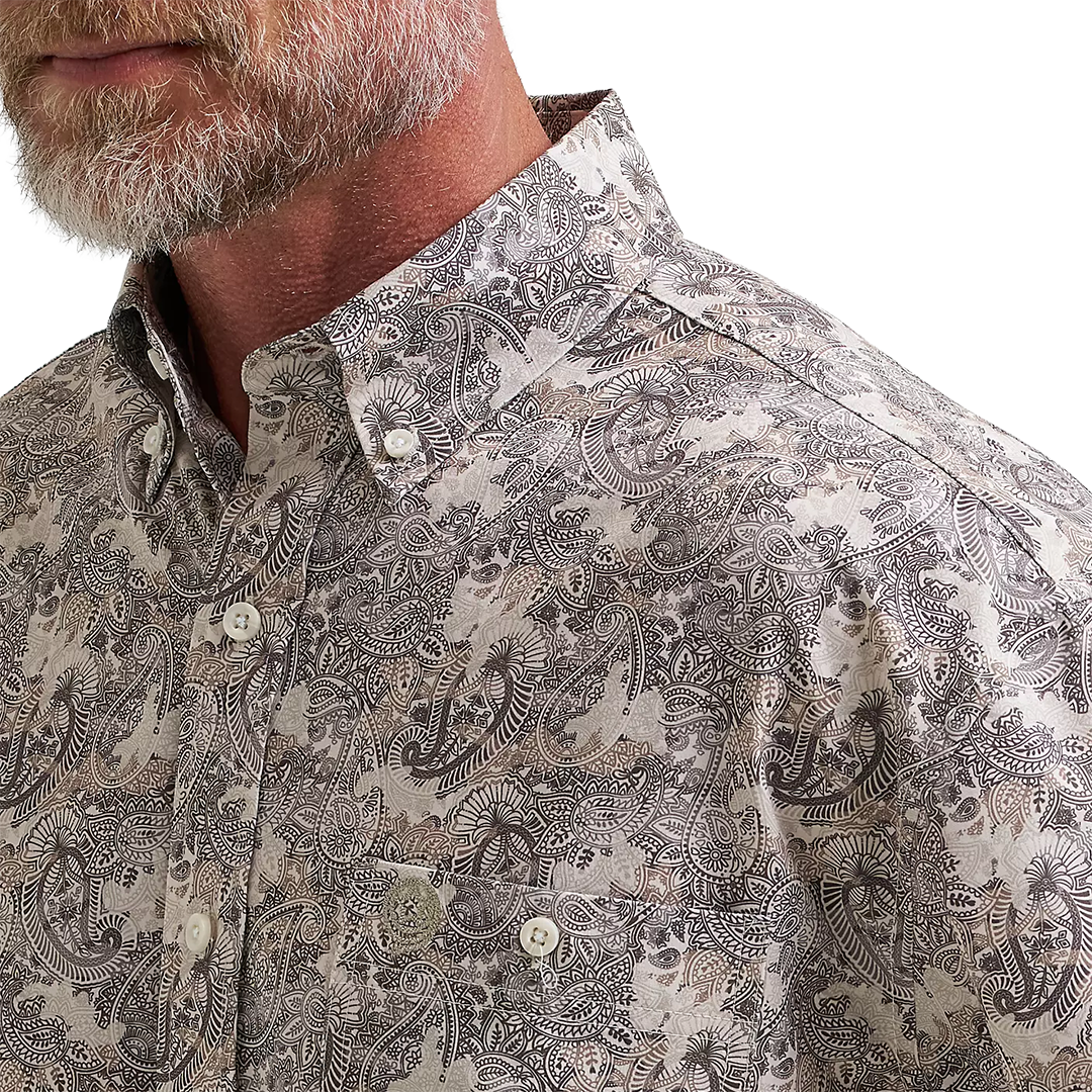 Wrangler Men's George Strait Paisley Printed Long Sleeve Button Shirt