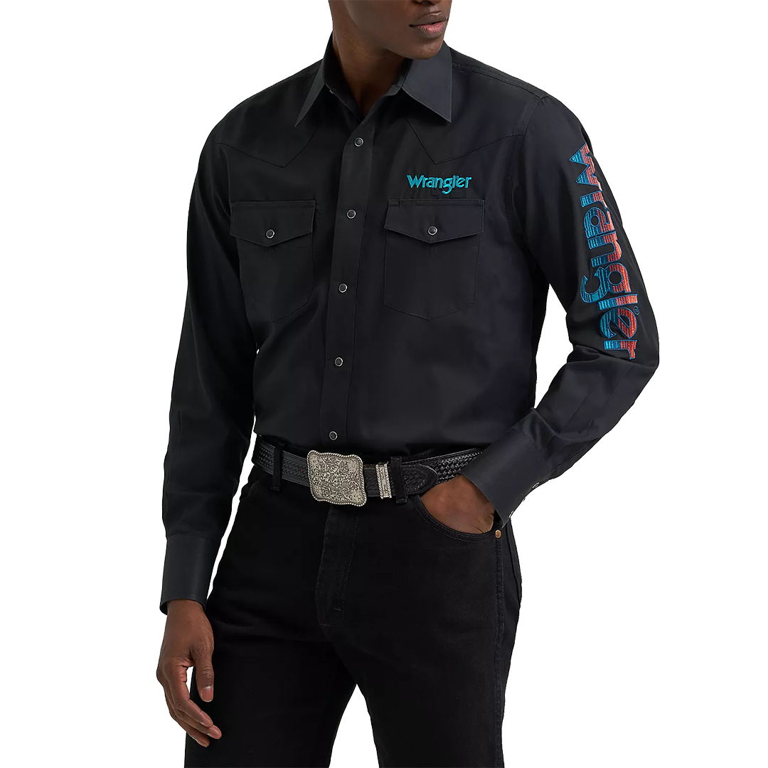 Chemise à manches longues boutonnée à motif écossais Wrangler Rétro Premium pour homme
