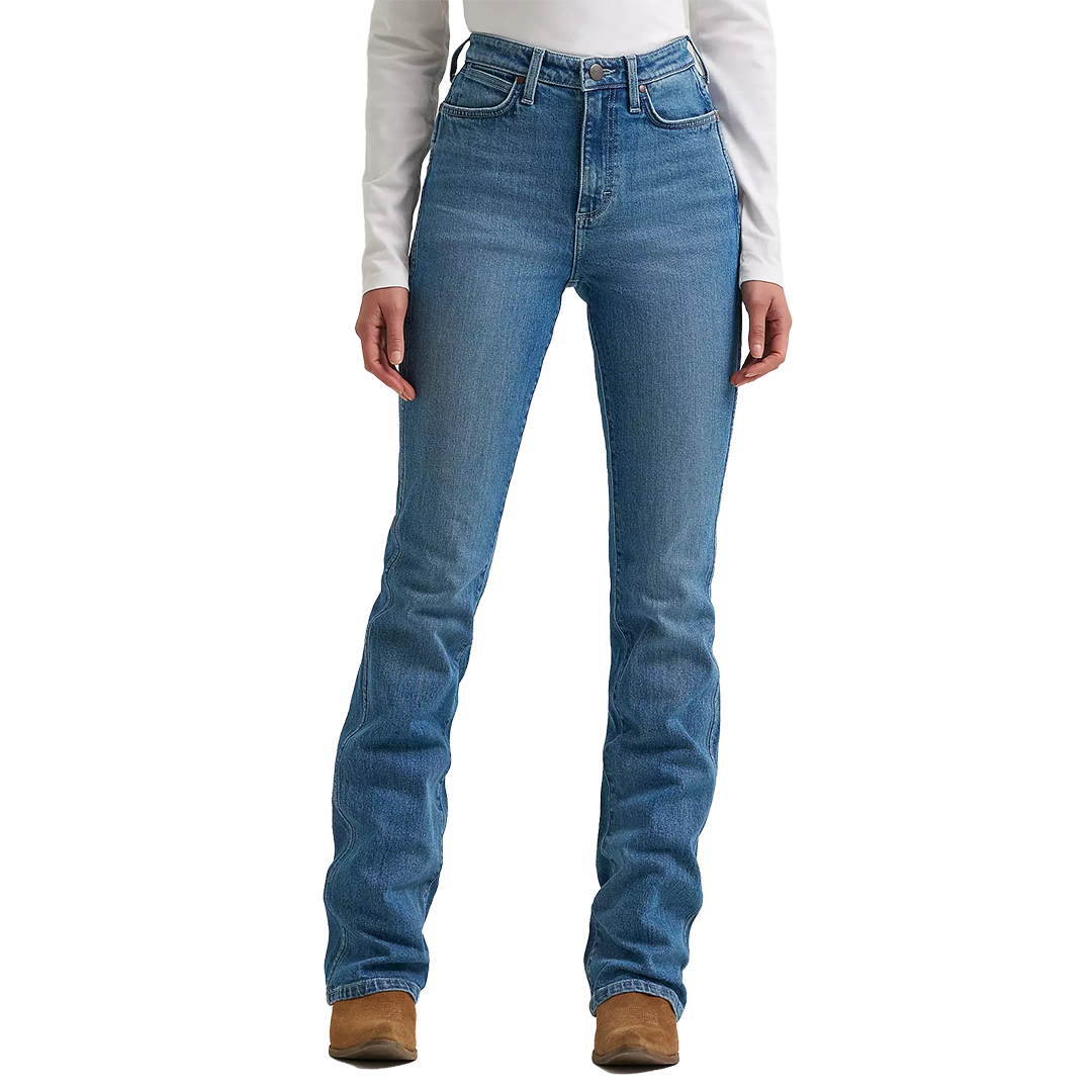 Jean Wrangler pour femme, coupe cowboy, taille haute