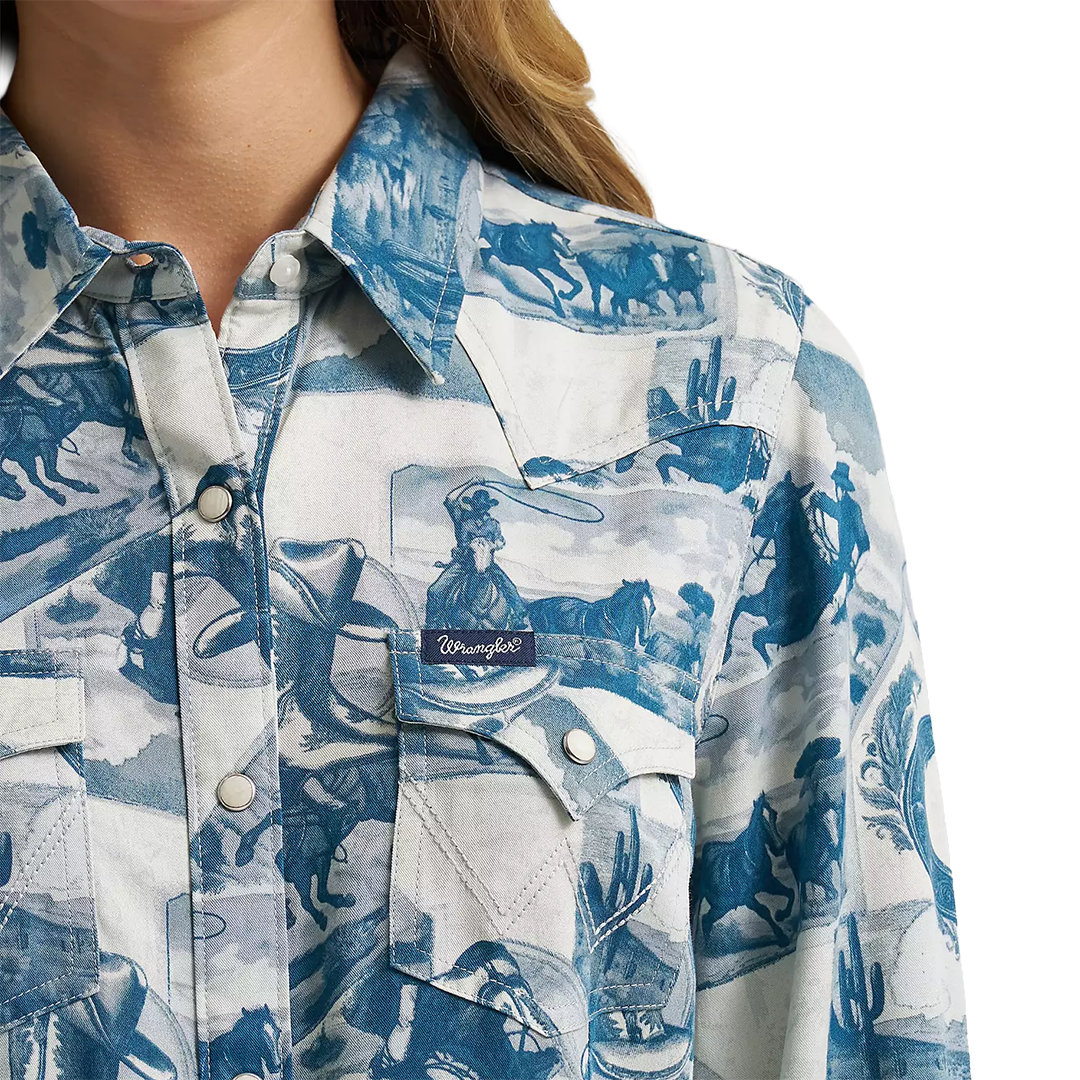 Wrangler Women's Reverie Vintage Fit Western Snap Shirt
