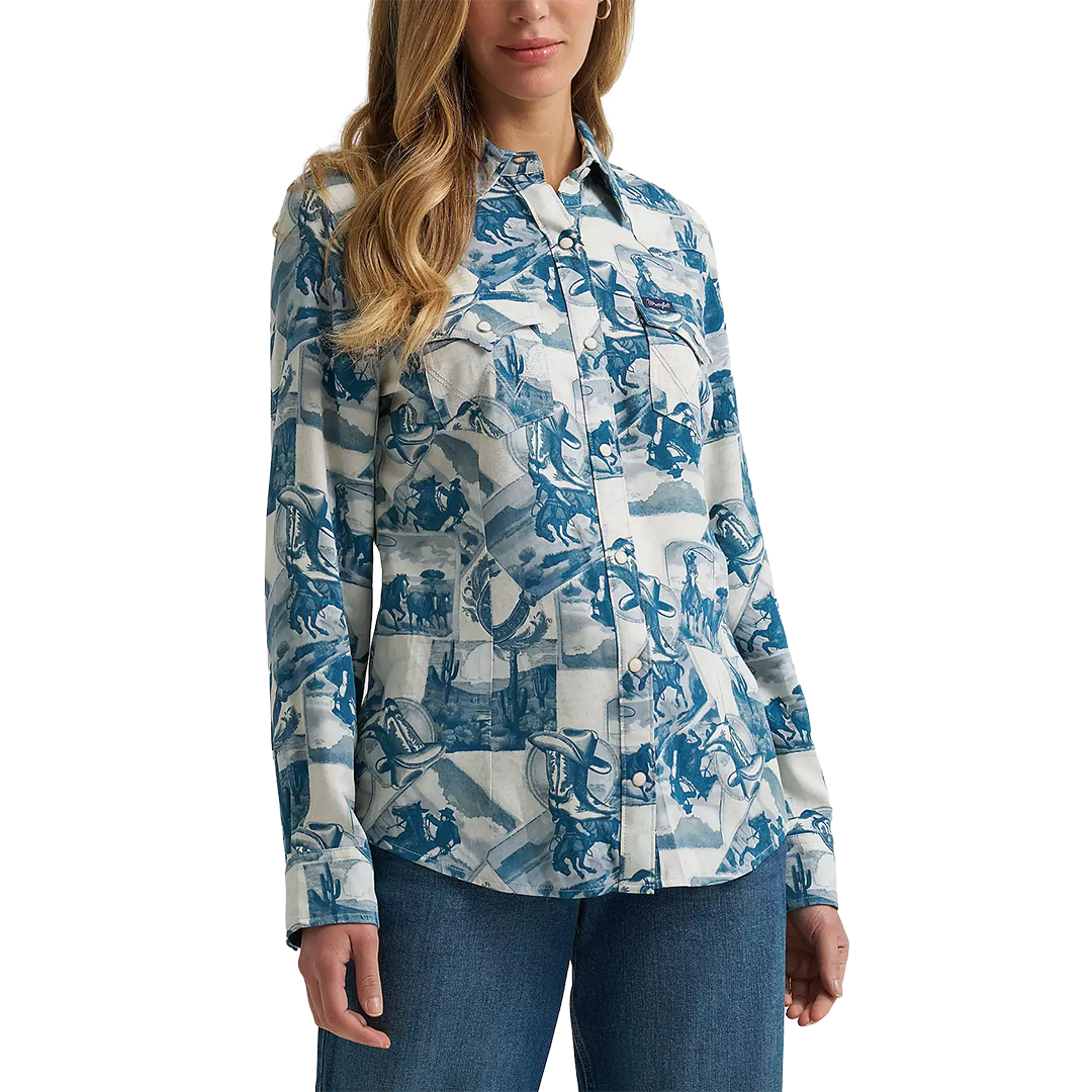 Wrangler Women's Reverie Vintage Fit Western Snap Shirt