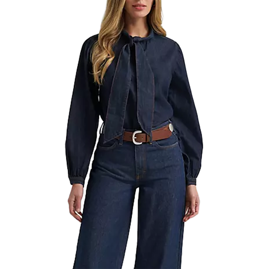 Wrangler Women's Denim Bow Snap Shirt