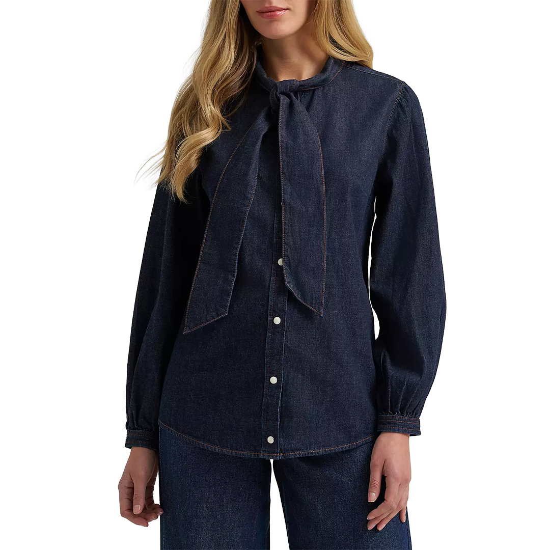 Wrangler Women's Denim Bow Snap Shirt
