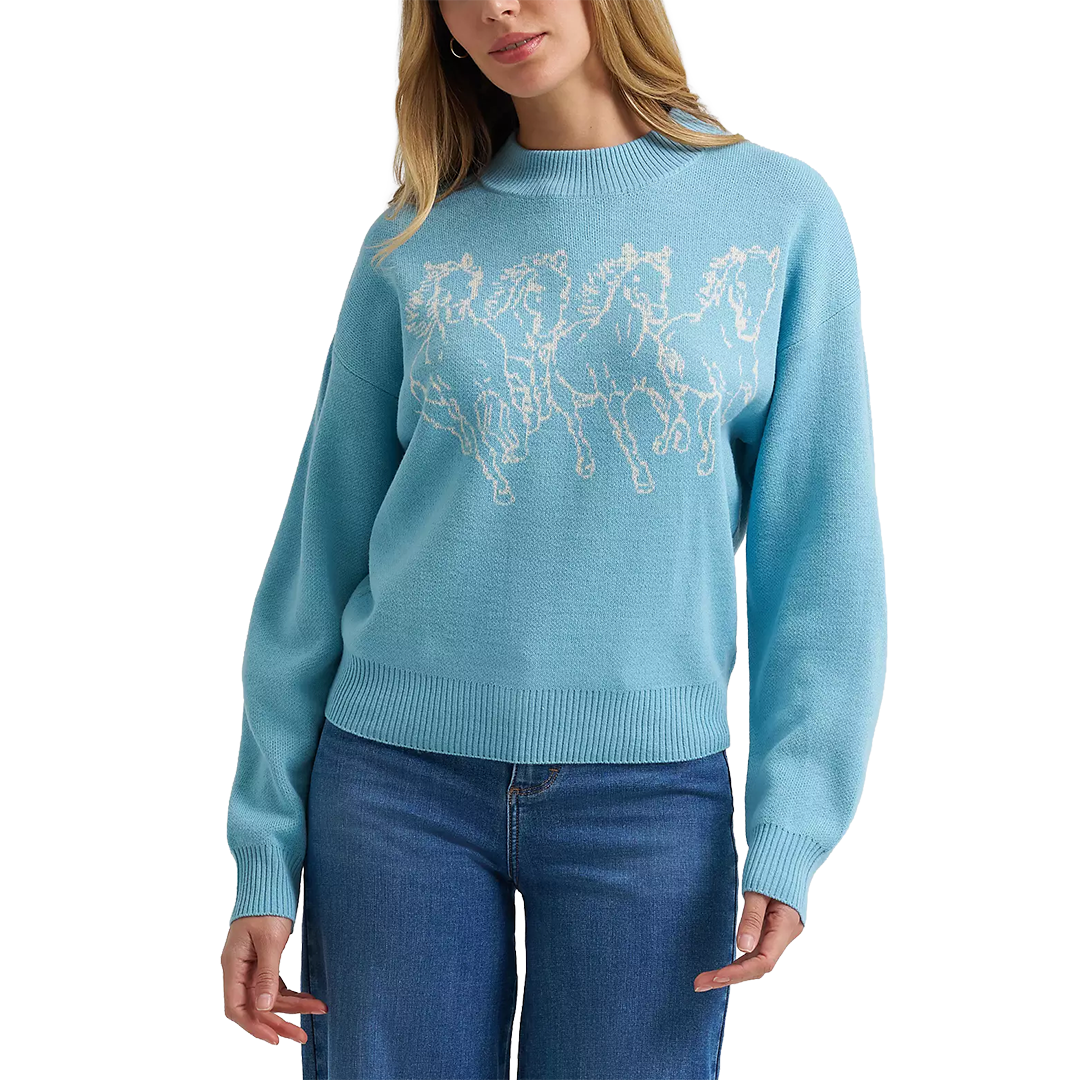 Sweat-shirt ras du cou pour femme Wrangler à motif cheval en soutache