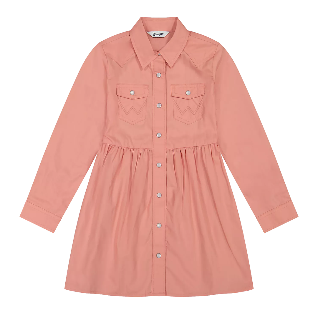 Robe en jean à manches longues et ourlet à volants Wrangler pour fille
