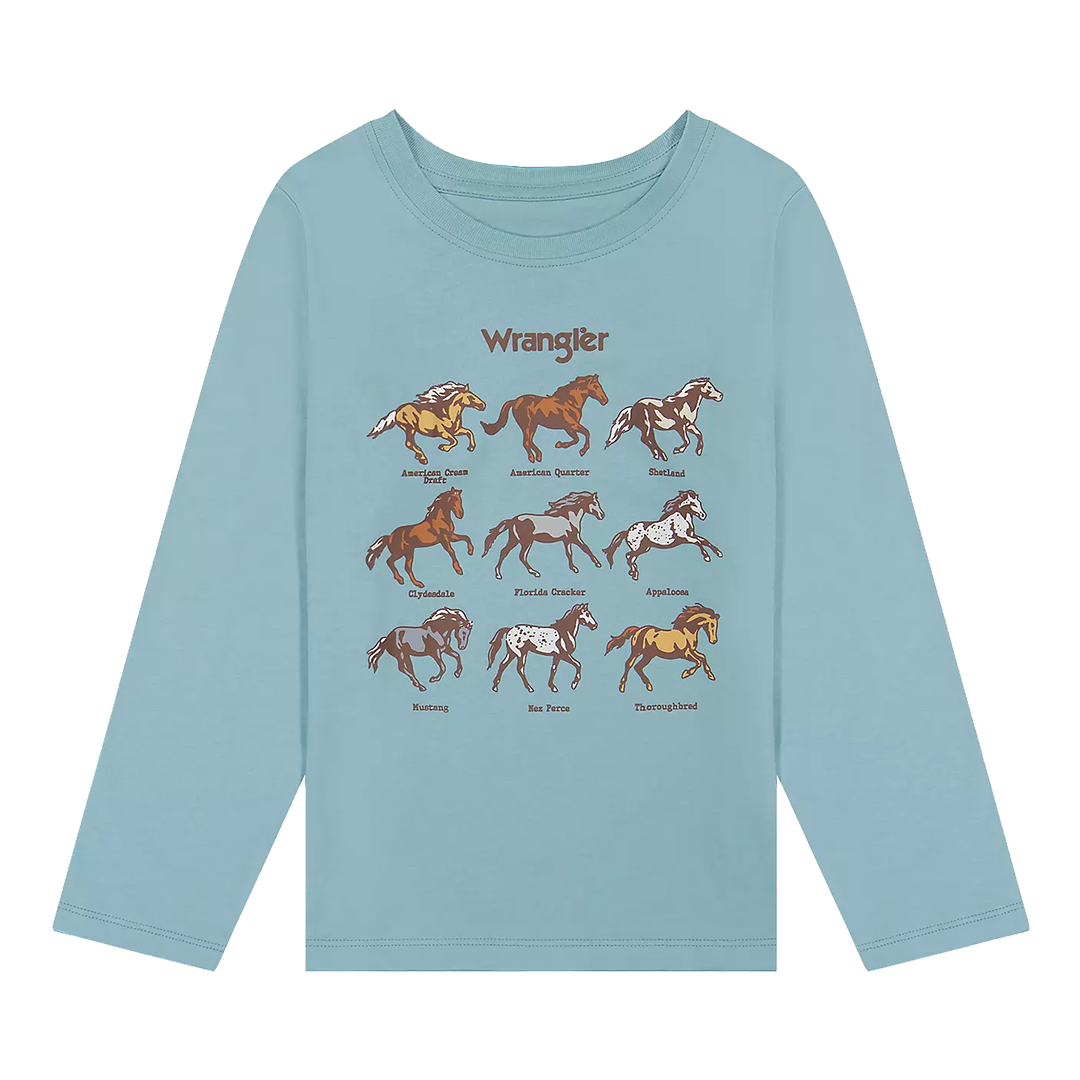 T-shirt graphique western à manches longues Wrangler pour filles