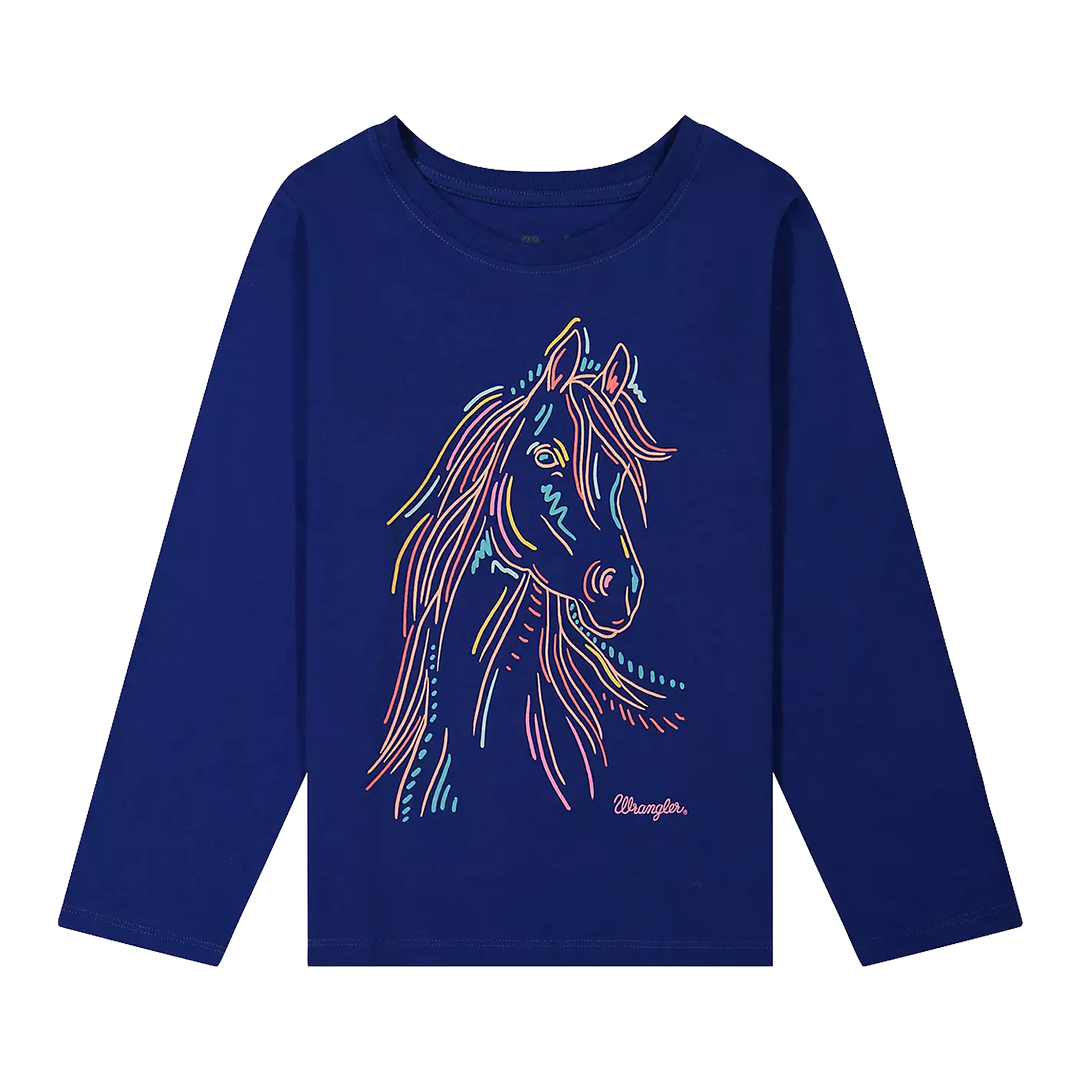 T-shirt graphique western à manches longues Wrangler pour filles
