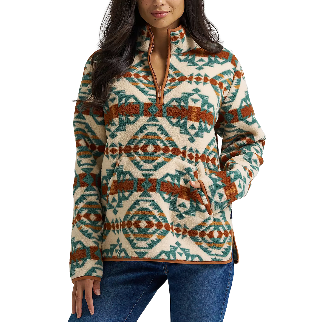 Chandail en molleton Sherpa à col zippé quart Wrangler pour femme