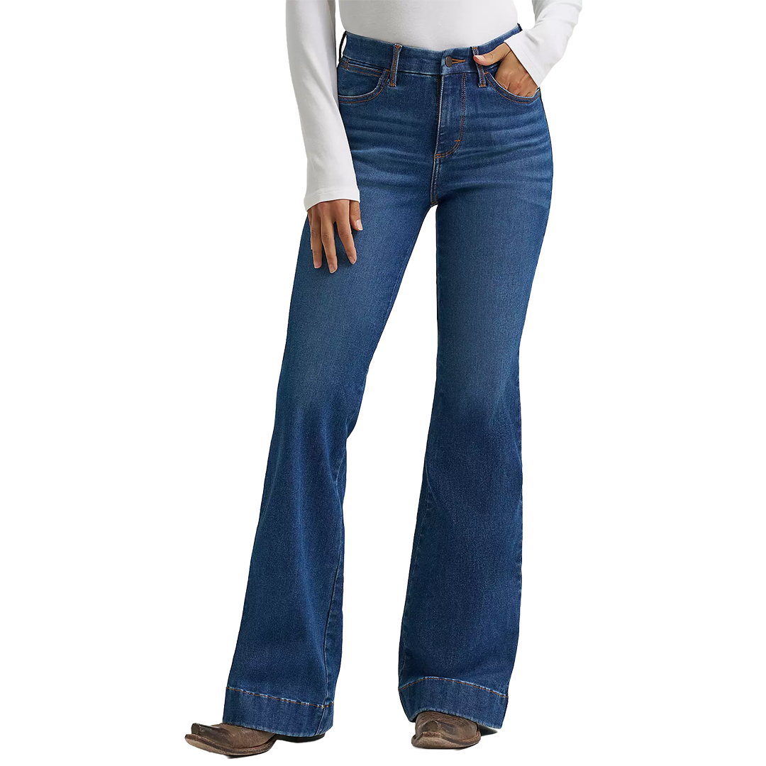 Jean Wrangler pour femme, coupe cowboy, taille haute