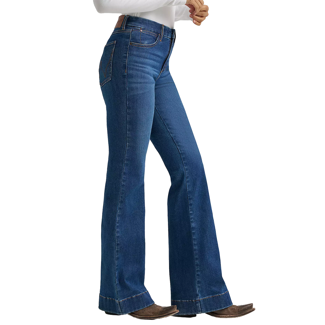 Jean Wrangler pour femme, coupe cowboy, taille haute