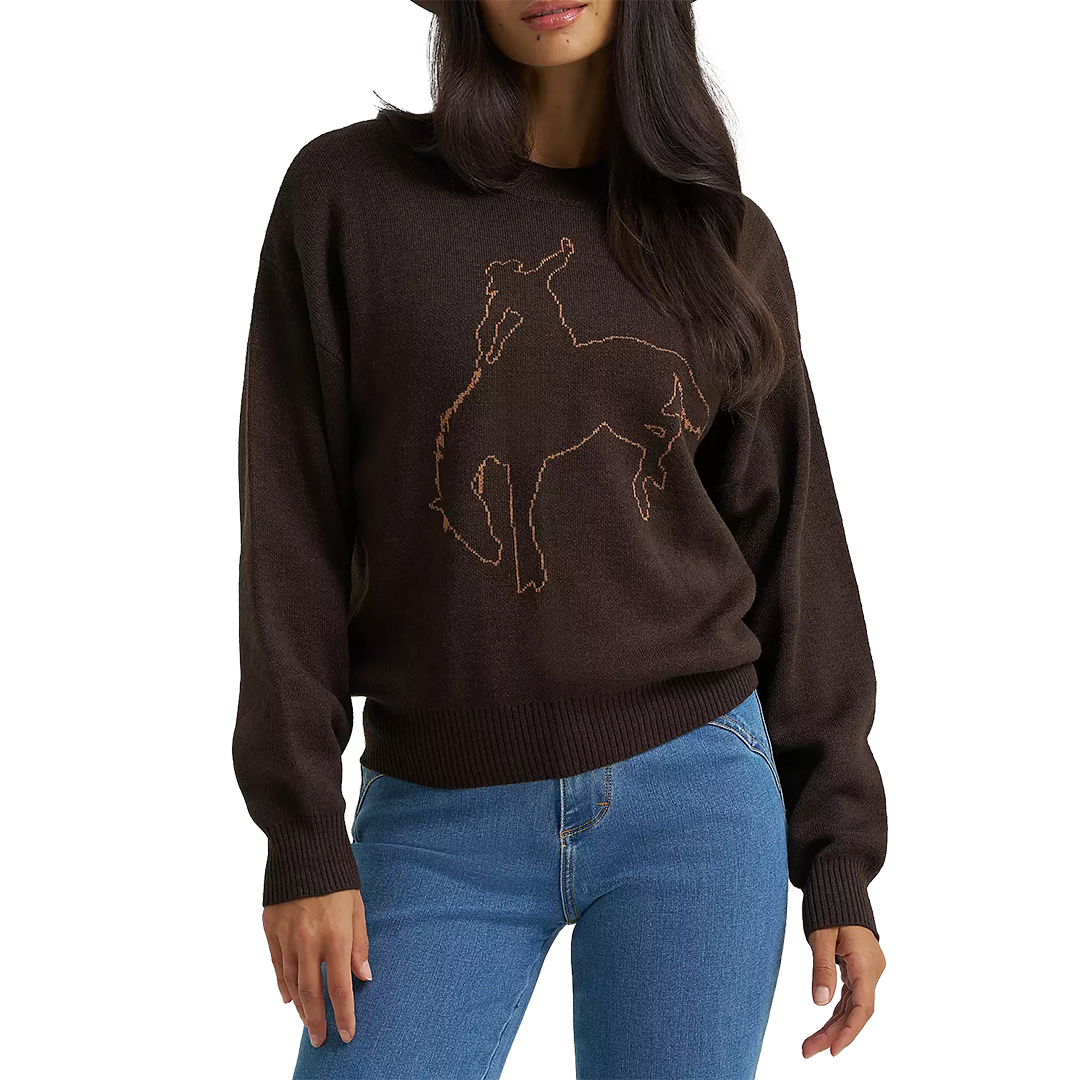 Pull col rond jacquard équestre Wrangler pour femme