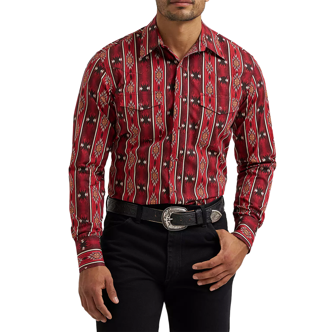 Wrangler Men's Checotah Long Sleeve Snap Shirt