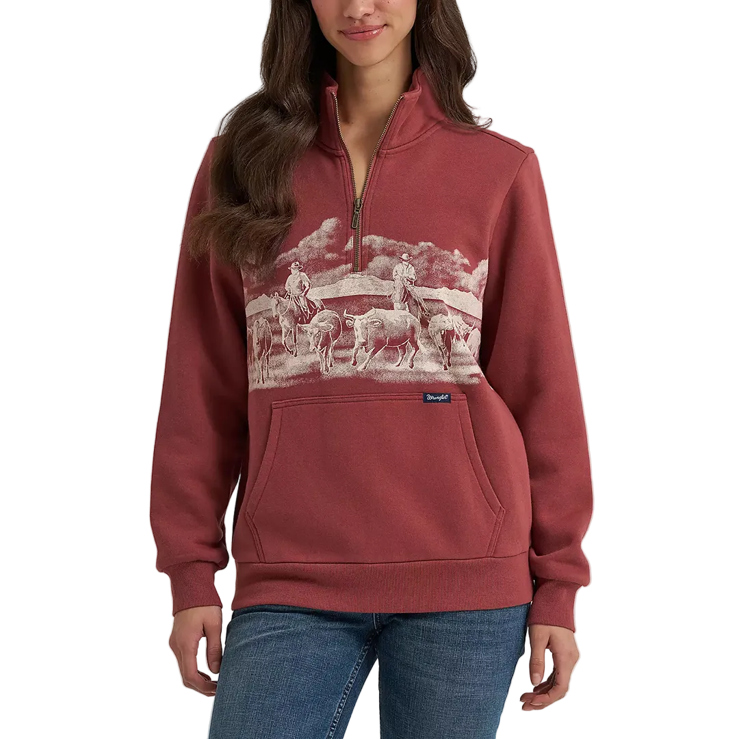Pull col rond jacquard équestre Wrangler pour femme