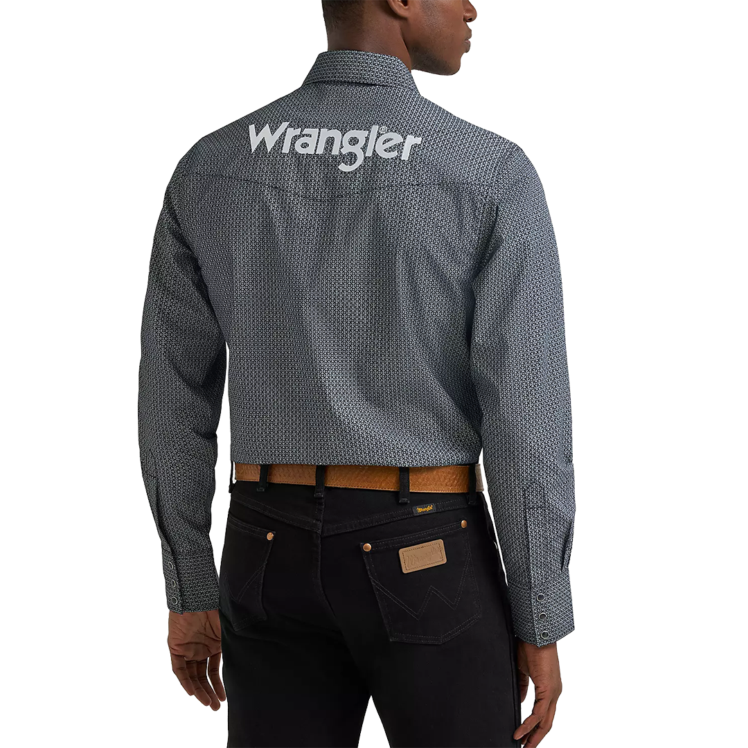 Wrangler Men's Logo Long Sleeve Snap Shirt