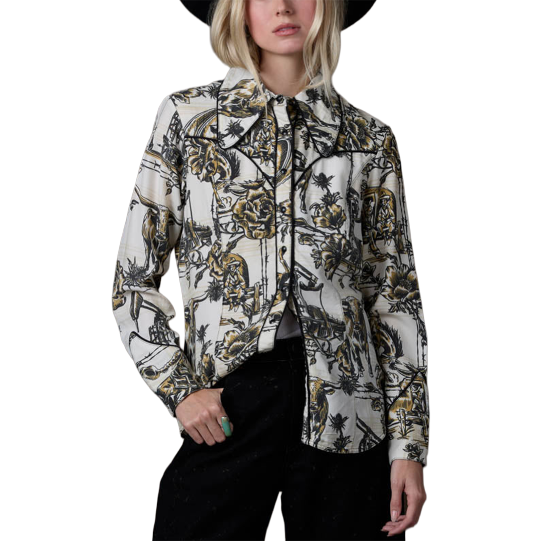 Double D Ranch Women's Petro Plaid Long Sleeve Shirt