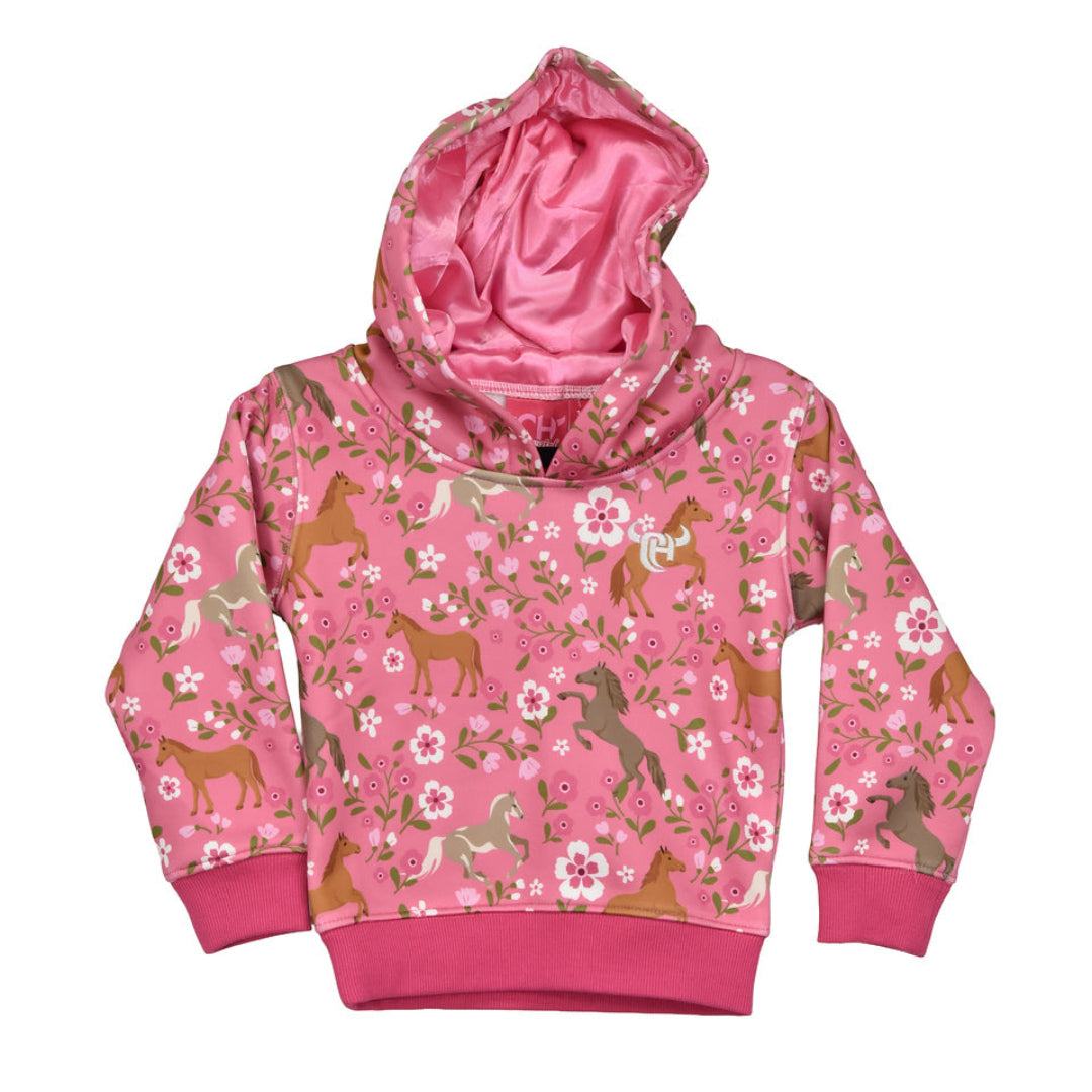 Sweat à capuche à manches longues imprimé cheval pour petites filles Cowgirl Hardware