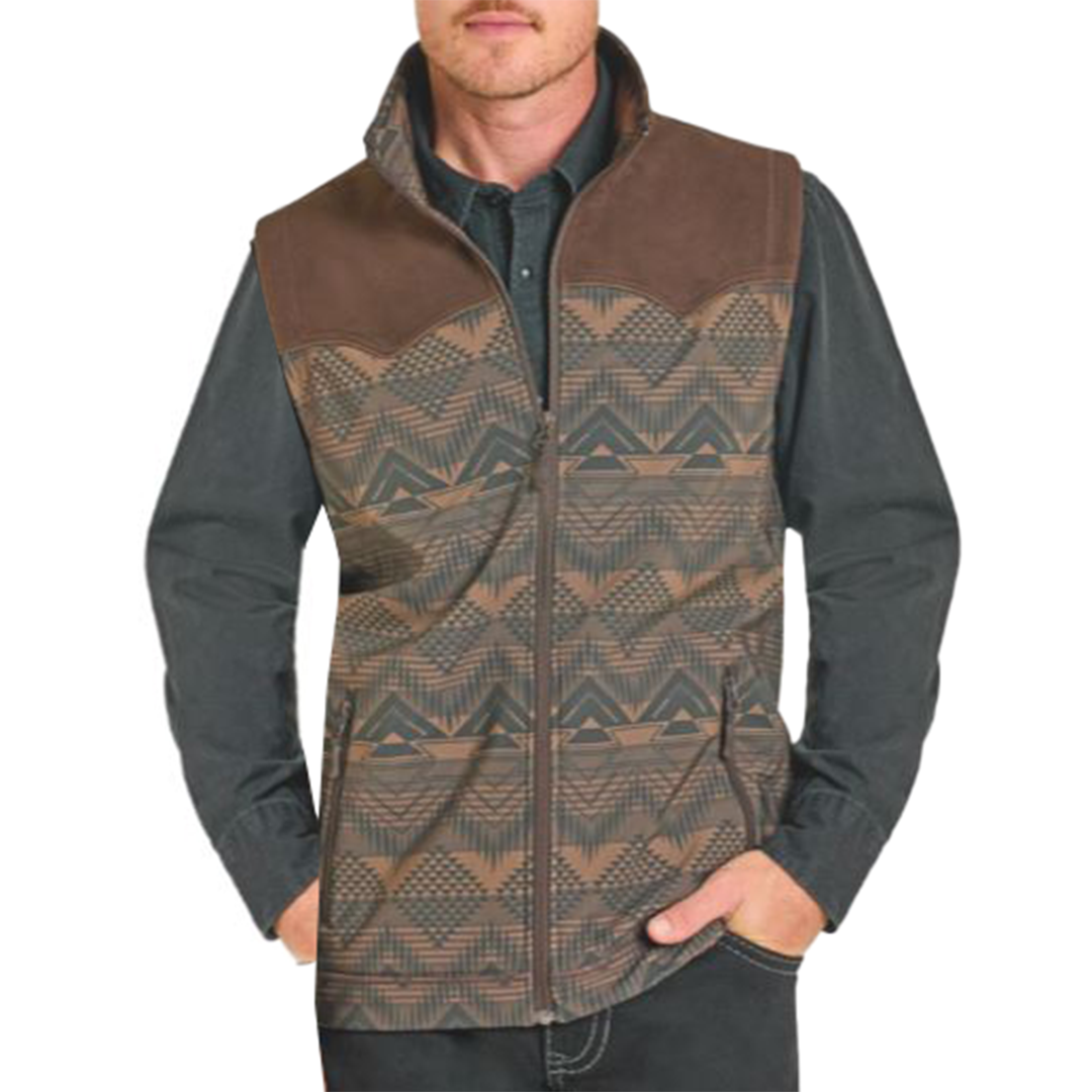 Gilet zippé Softshell Aztec Rock & Roll Denim pour homme