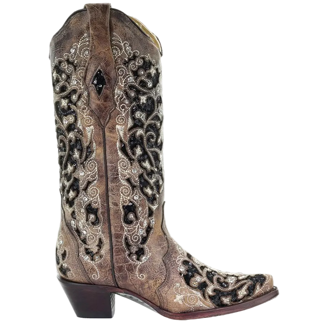Corral Women's Embroidery Snip Toe Cowgirl Boots
