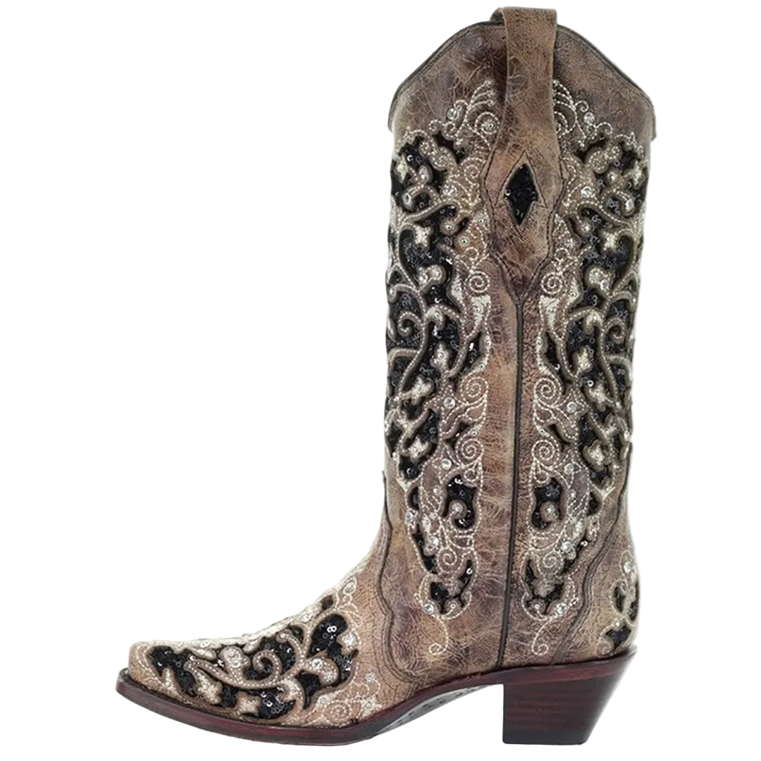 Corral Women's Embroidery Snip Toe Cowgirl Boots
