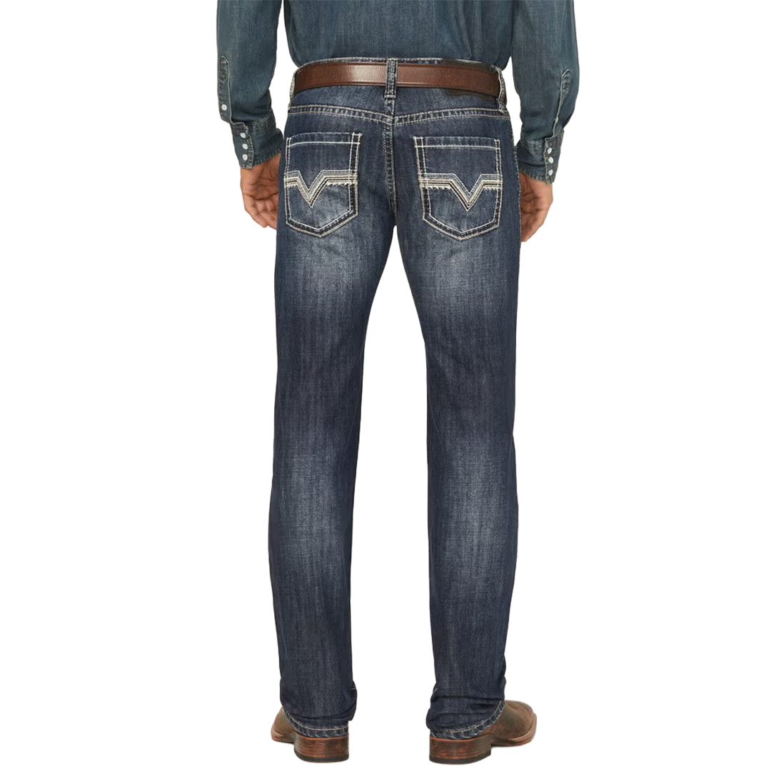 Rock & Roll Denim Jean bootcut brodé pour homme