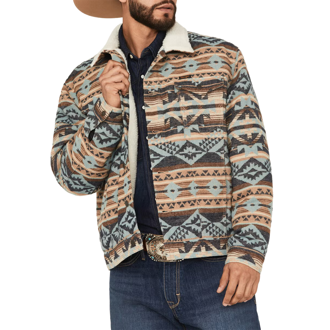 Wrangler Men's Sherpa Lined Jacquard Print Jacket