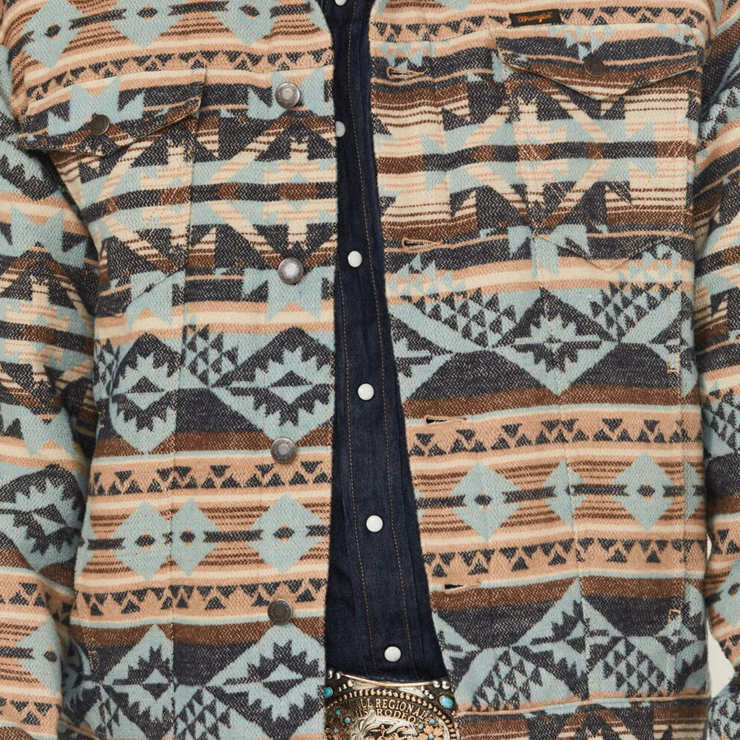 Wrangler Men's Sherpa Lined Jacquard Print Jacket